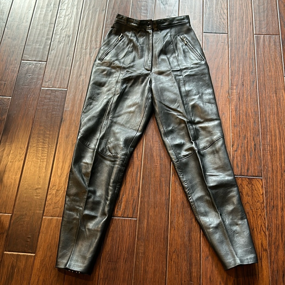 Black leather pants